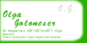 olga goloncser business card